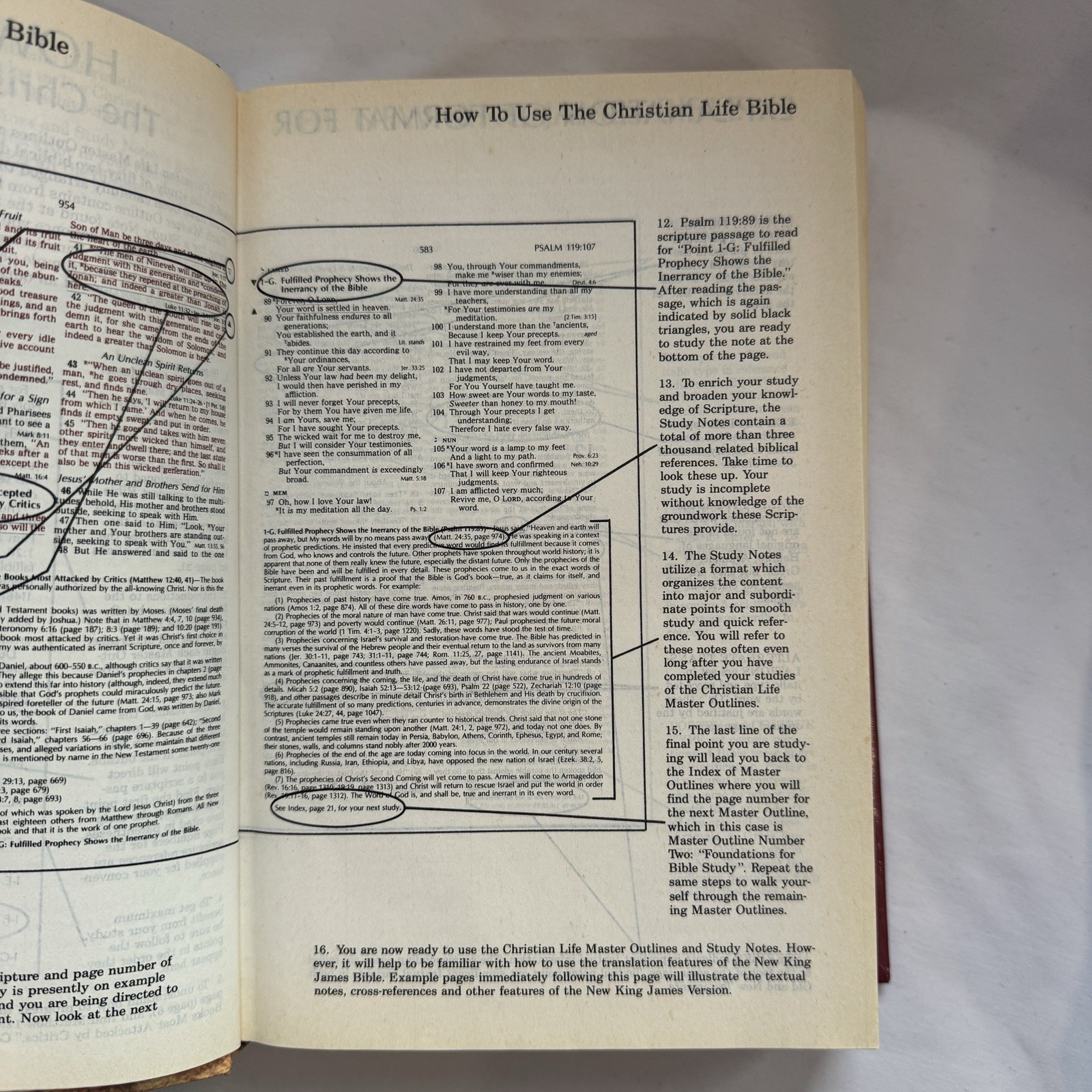 The Christian Life Bible: Master Outline Edition Nelson 632N Hardback NKJV
