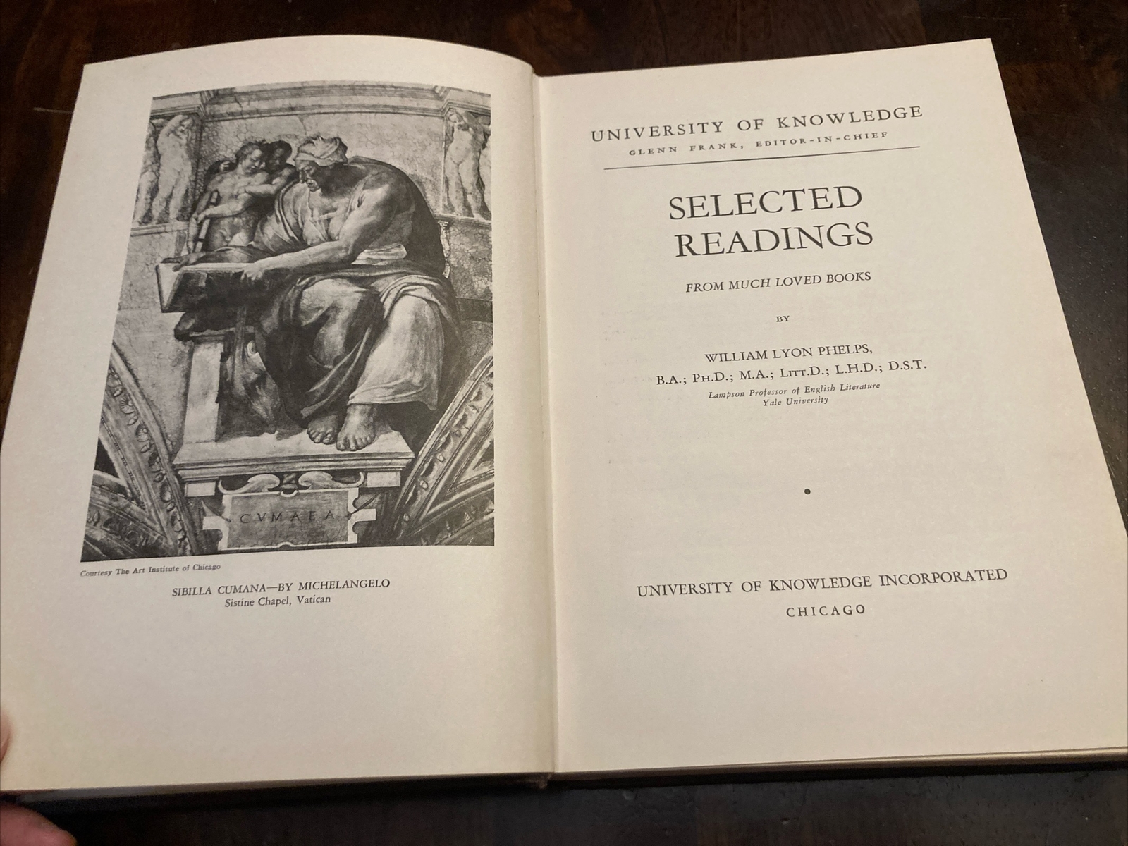 The University of Knowledge Selected Readings 1933 By William Phelps Illustrated