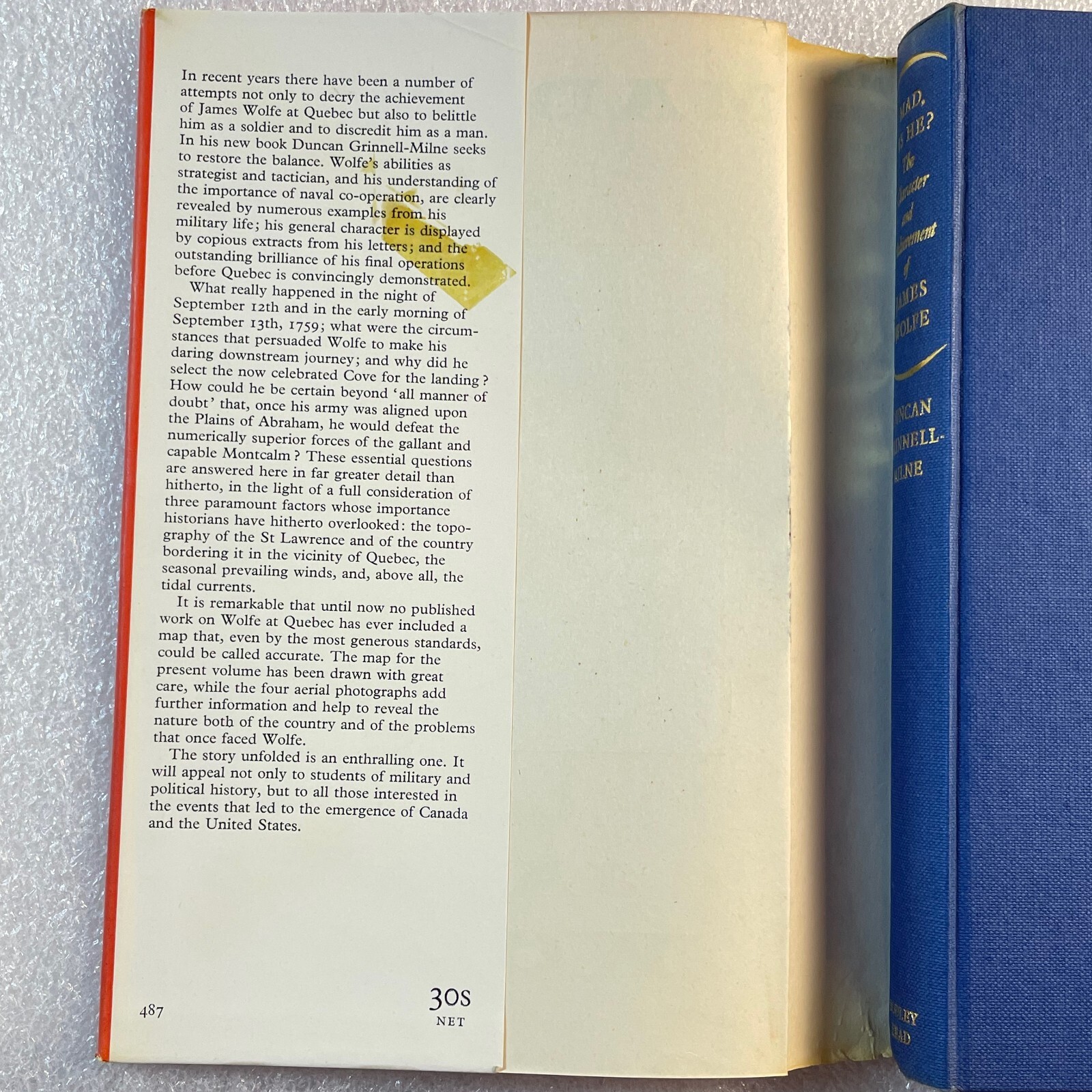 Mad, Is He? : The Character and Achievement of James Wolfe SIGNED Grinnell-Milne
