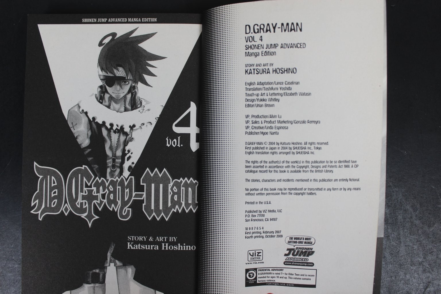 D.Gray-Man Vol 4 Katsura Hoshino 2007 Shonen Jump Manga VIZ Media ~VG