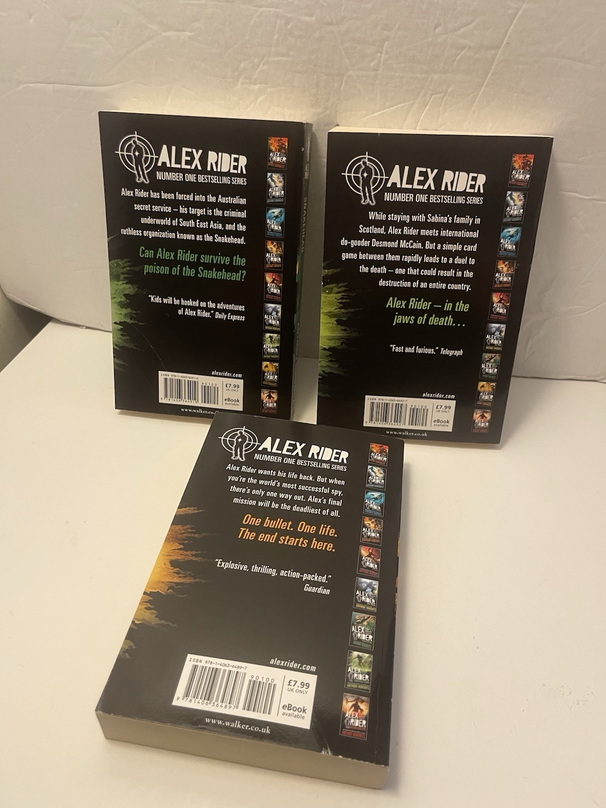 ALEX RIDER Series lot of 7 Books Lot by Anthony Horowitz Vols 3-9 Paperback 2015