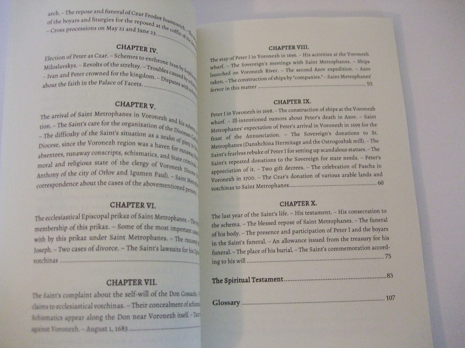 Life and Testament of St. Metrophanes, First Bishop of Voronezh. Orthodox. SALE
