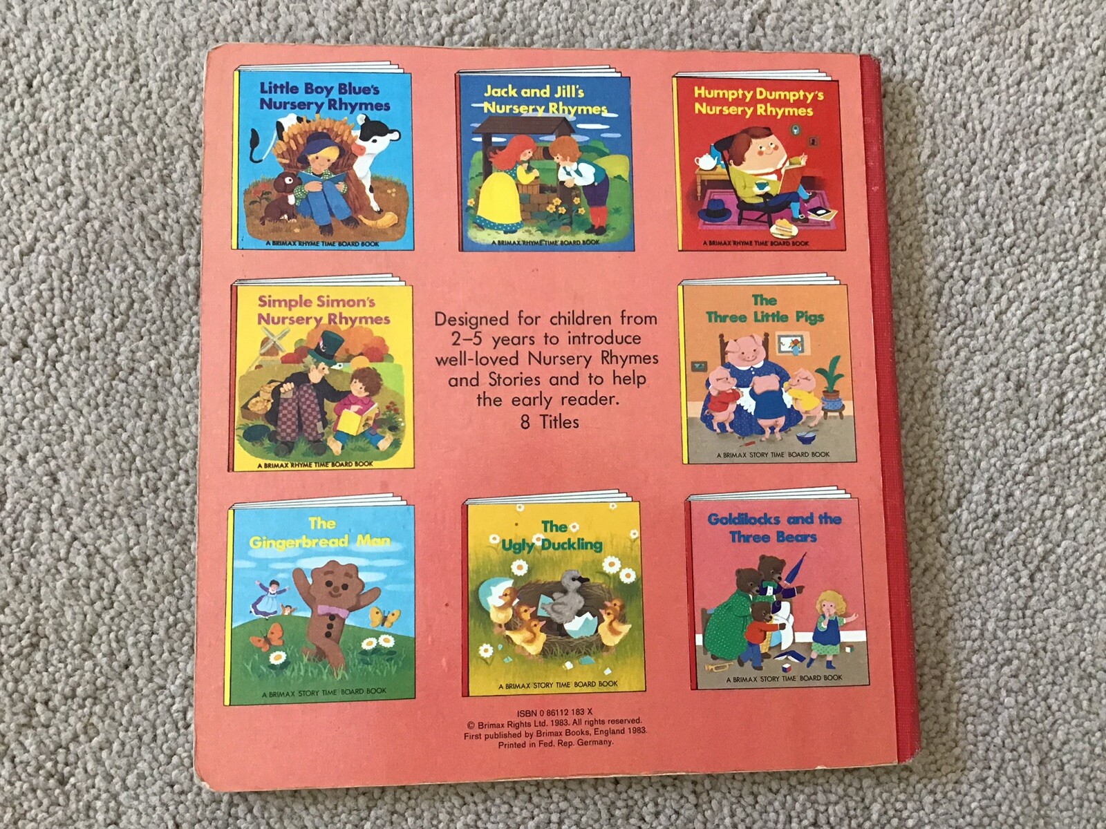 Two Vintage 1983 Brimax Story Time Board Books The Gingerbread Man/Goldilocks