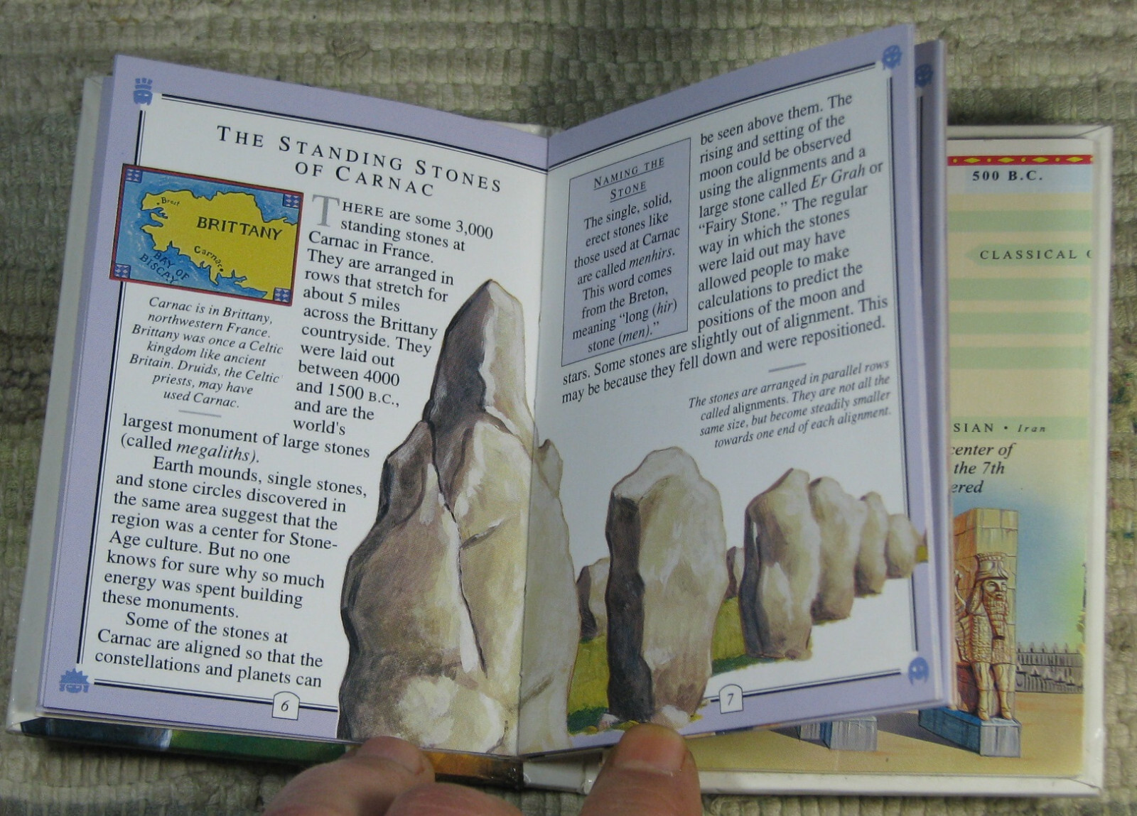The Unfolding World MYSTERIOUS PLACES 1993 First Edition Mini Hardcover Foldout