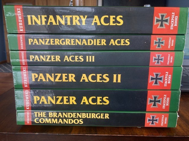 Stackpole military history, Panzer Aces, etc, lot of 6 books by Frank Kurowski