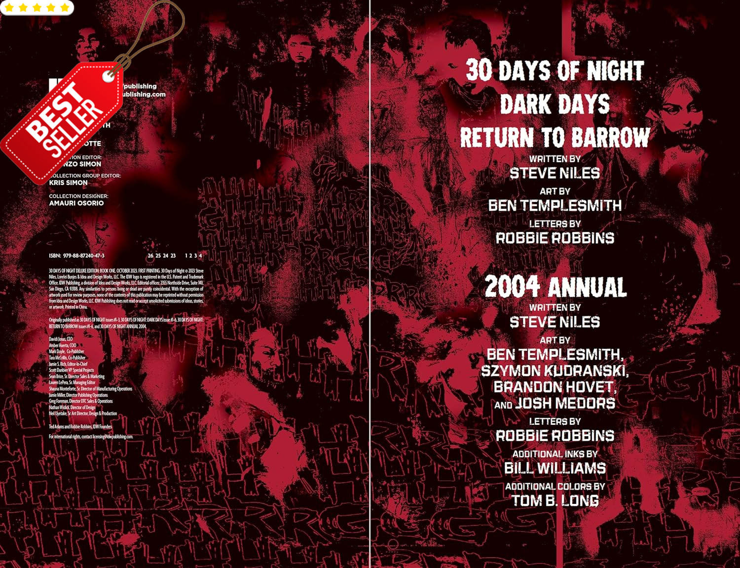 30 Days of Night Deluxe Edition Book One Horror Graphic Novel – US