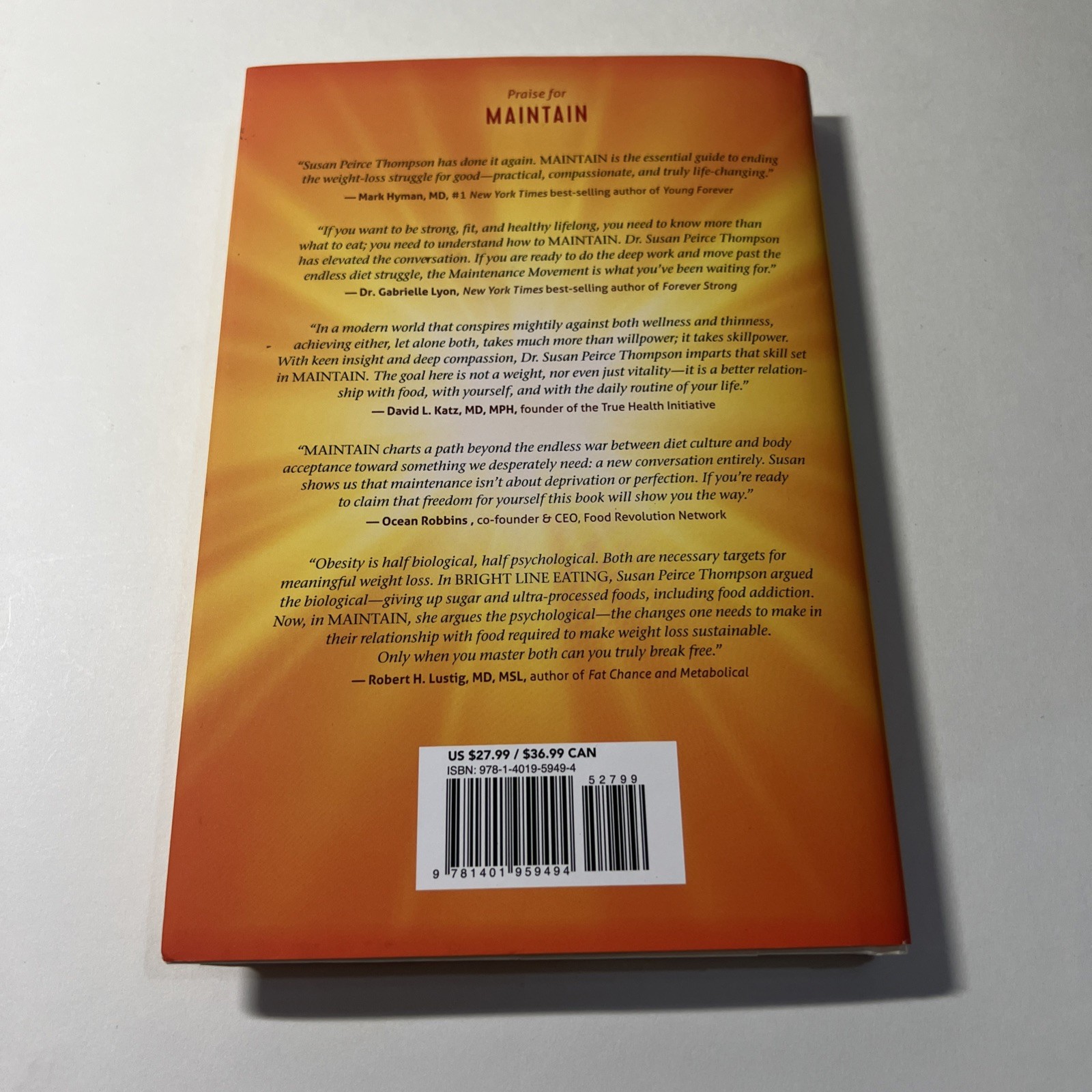 Maintain by Susan Peirce Thompson, Ph.D. Hardback