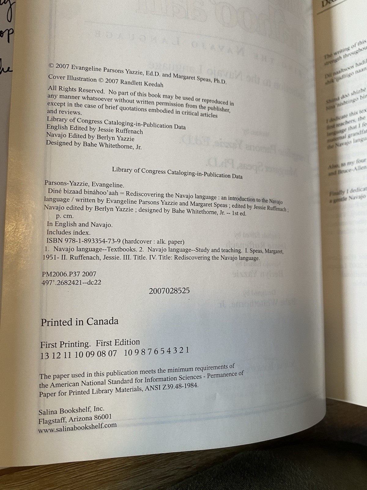 First Edition Dine Bizaad Binahoo’aah: Rediscovering the Navajo Language