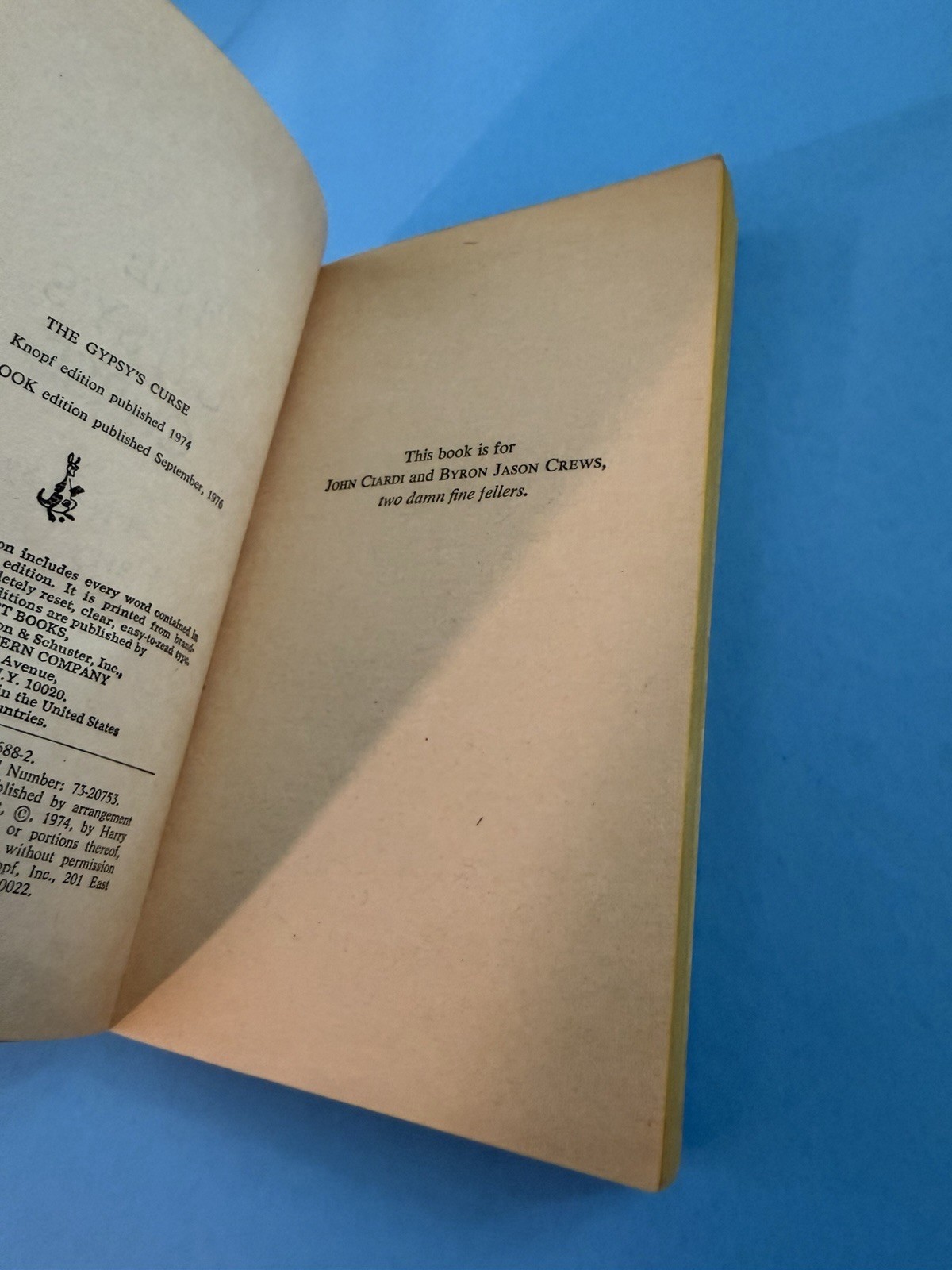 GYPSYS CURSE By Harry Crews 1976 Pocket Books Paperback 1st Printing