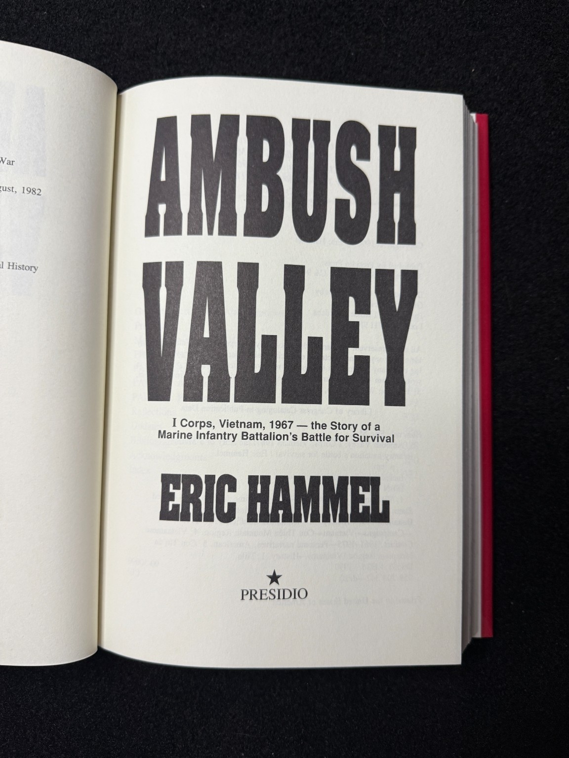 Ambush Valley Eric Hammel 1990 Vietnam War Marine Corps Military History HC/DJ