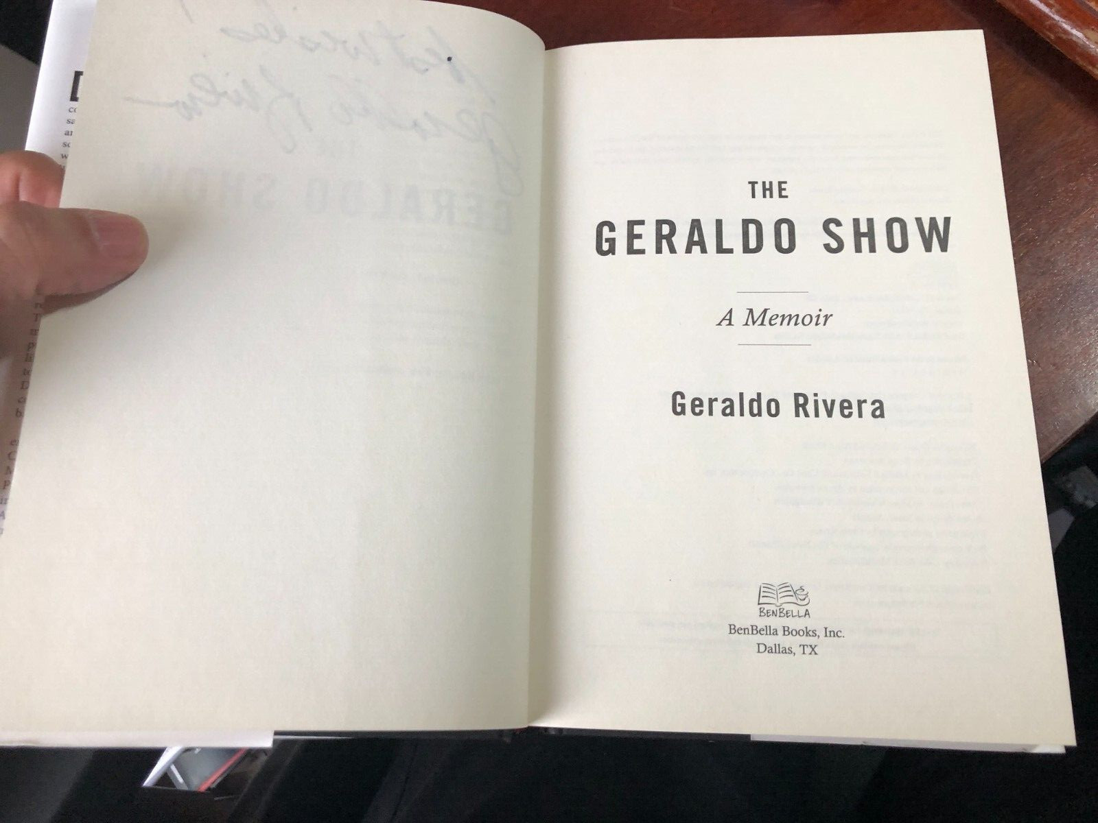 “The Geraldo Show – A Memoir” Geraldo Rivera Signed Benbella Books 2018