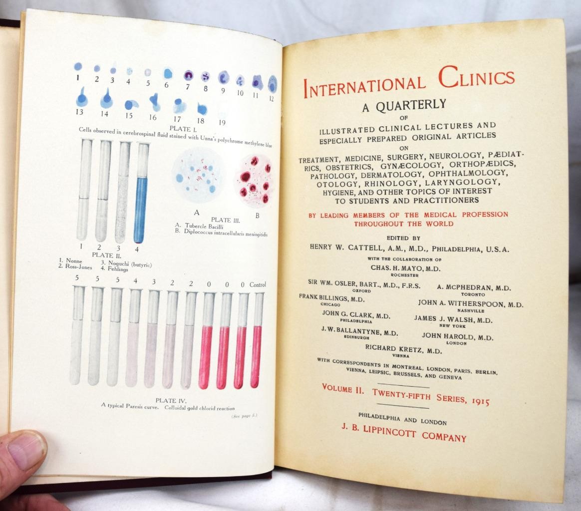 1915 International Clinics Quarterly Clinical Lectures & Articles Volumes 1-4