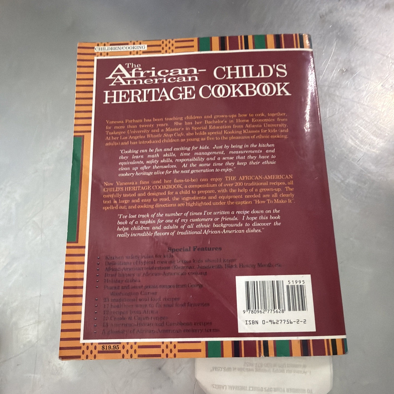 African-American Child’s Heritage Cookbook – paperback Parham, Vanessa WATER DEM