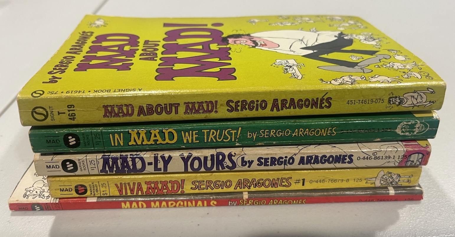MAD Magazine Sergio Aragonés Lot 5 Paperback Books Mad Marginals Viva Mad VTG