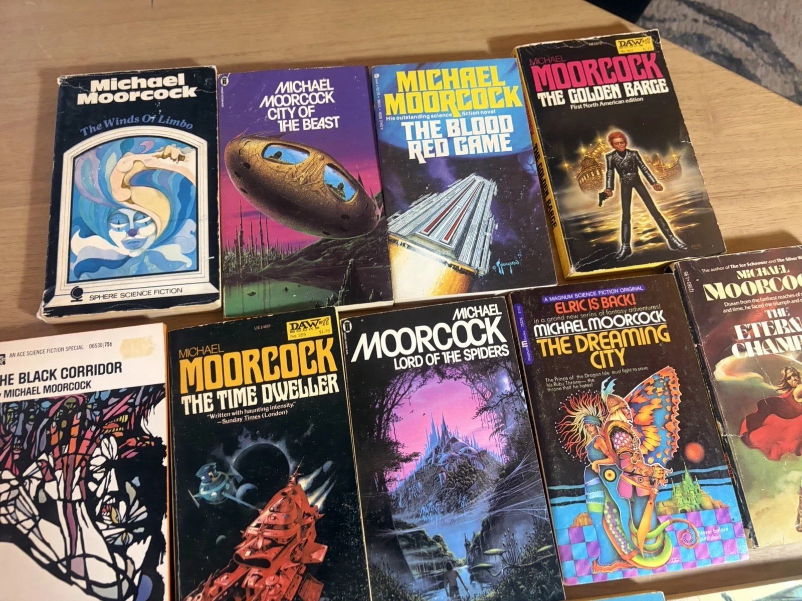 Michael Moorcock 17 Book Lot All 1st Print Elric Eternal Champion DAW Ace Vtg