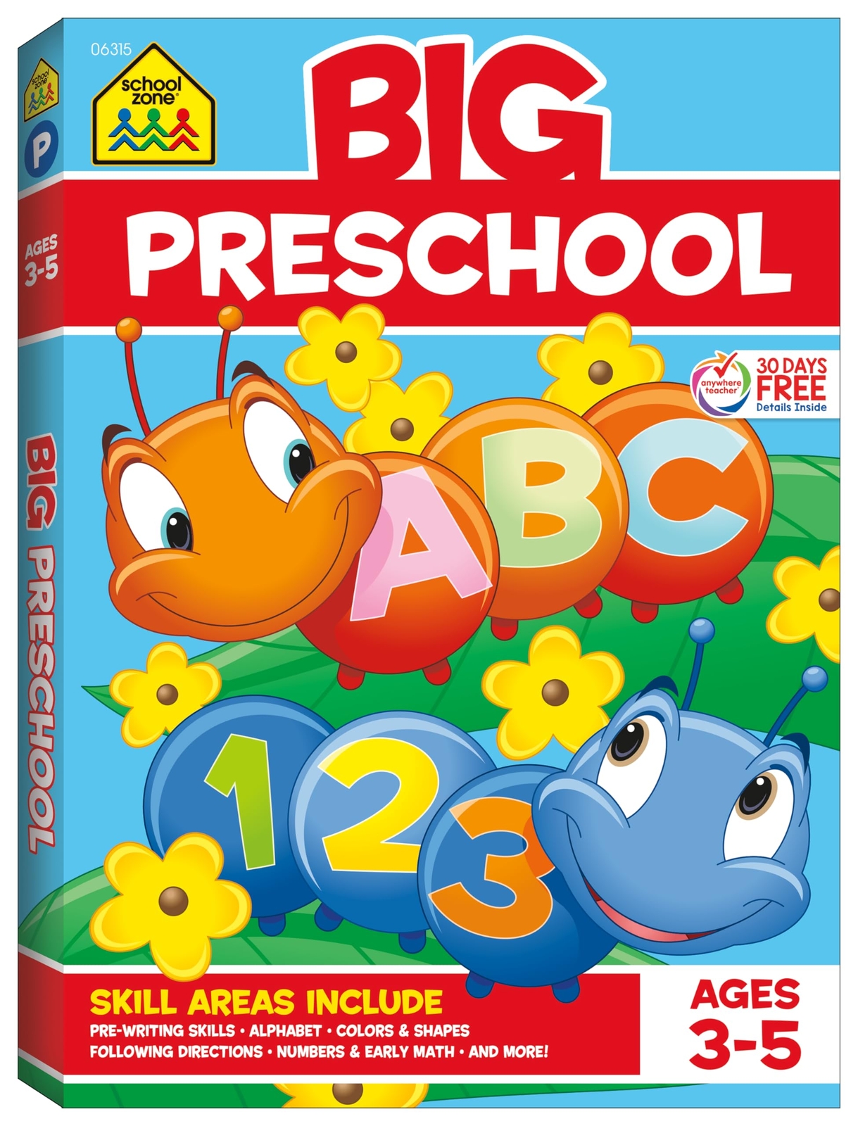 School Zone – Big Preschool Workbook – 320 Pages, Ages 3 to 5, Colors, Shape…