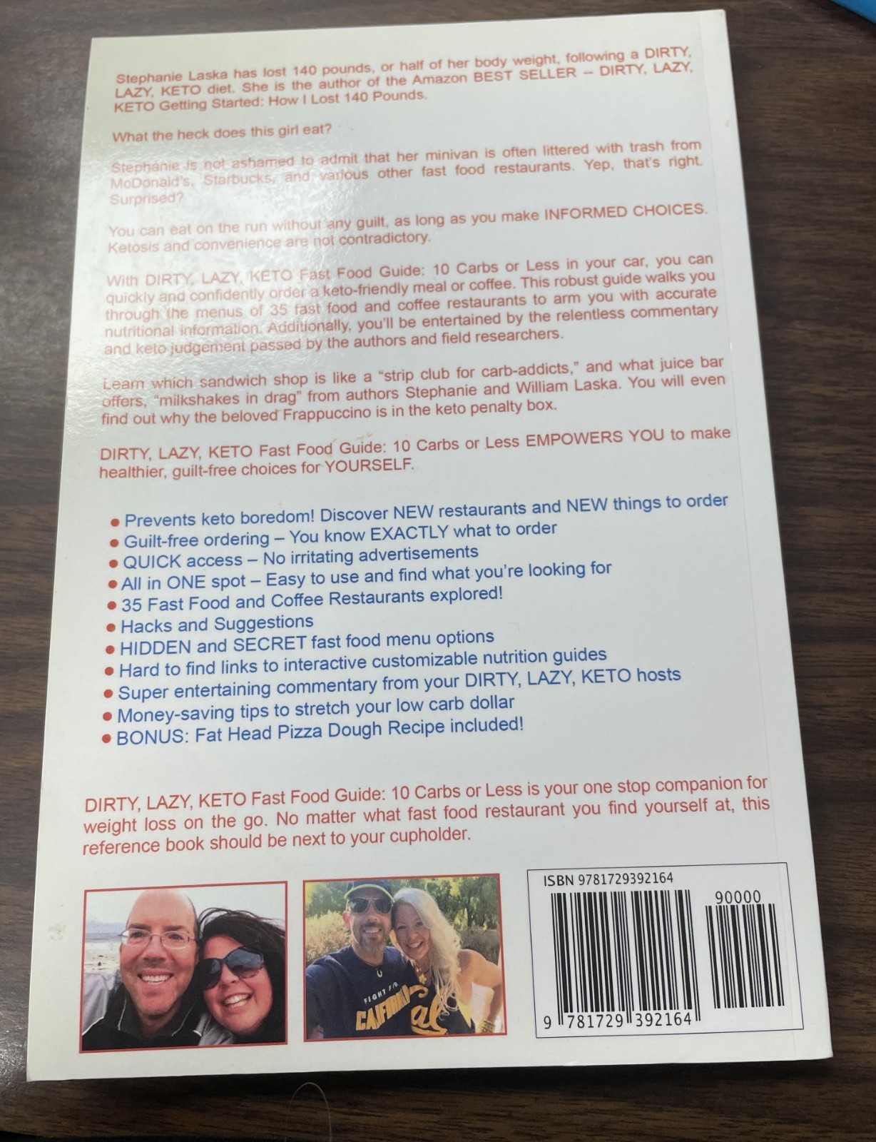 Dirty Lazy Keto Fast Food Guide by William & Stephanie Laska (Soft Cover)