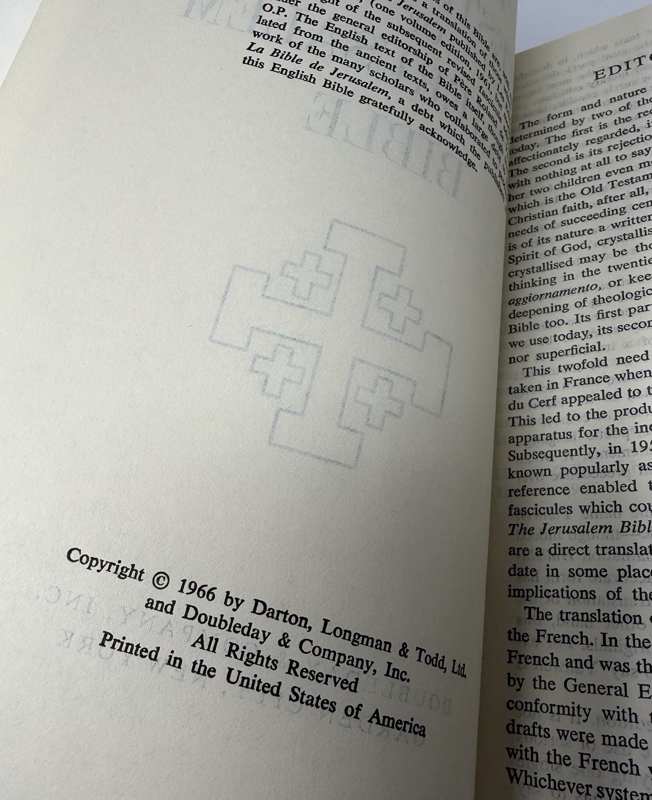 The Old Testament of the Jerusalem Bible 1966 Hardcover Book Doubleday Jones