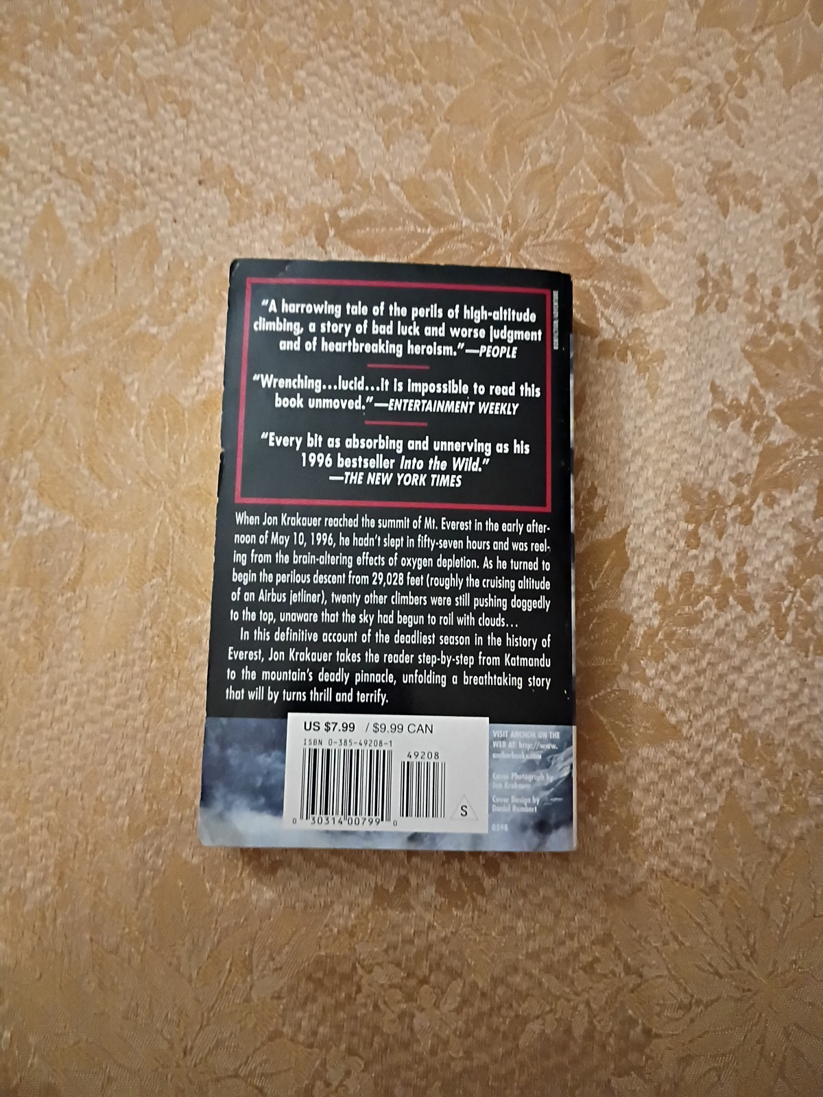 Into Thin Air: A Personal Account of the Mt. Everest Disaster by Jon Krakauer PB