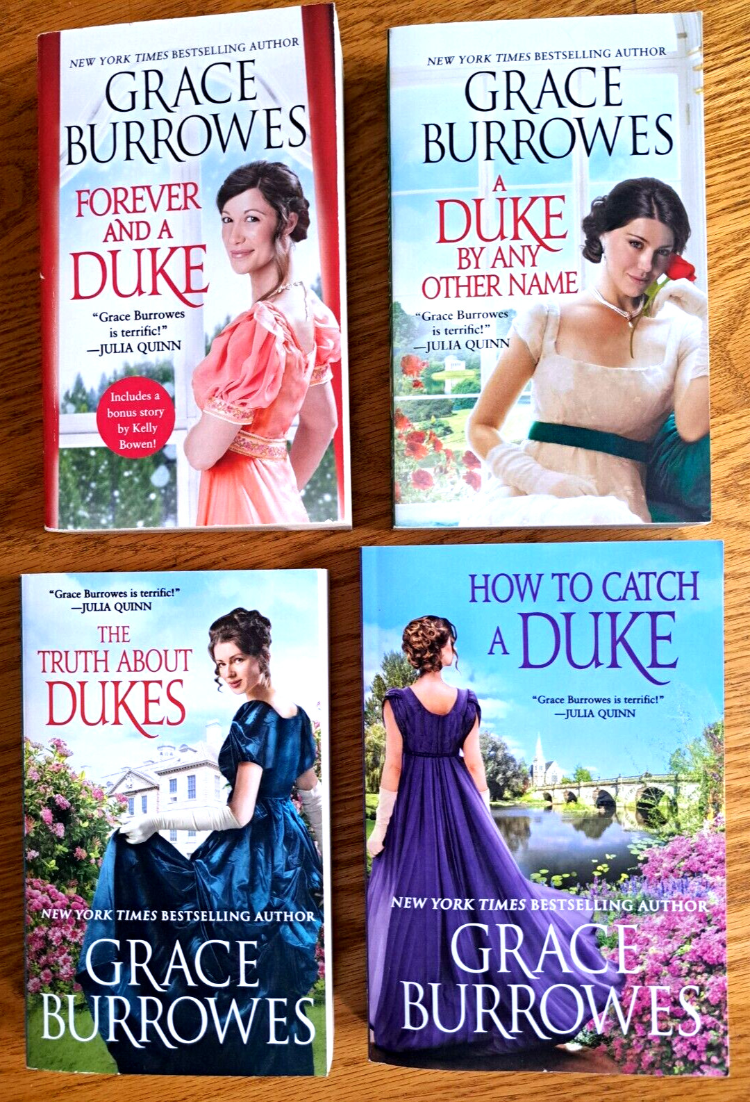 Grace Burrowes, 4 books of the Rogues to Riches series, 3 mm paperback, VG