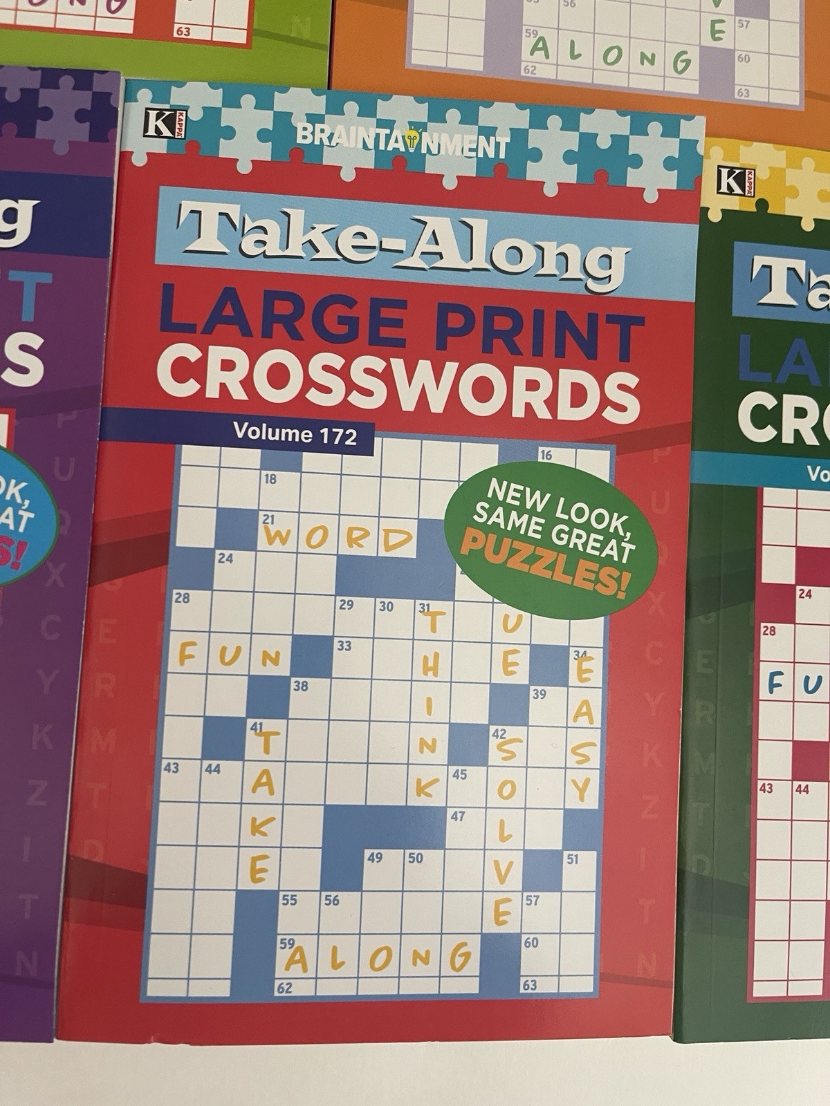 Lot 7 Kappa Take Along Large Print Crossword Books Braintainment NEW Free Ship