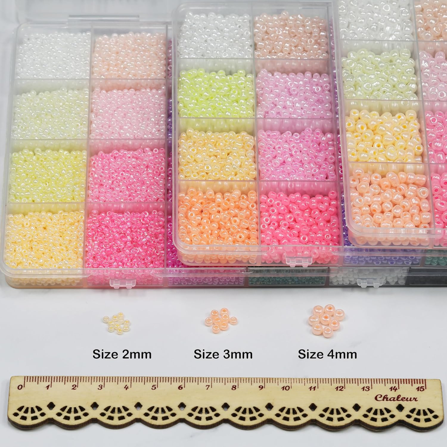 Size 3Mm Ceylon Color Seed Beads about 7200Pcs in Box,24 Multicolor Assortment S