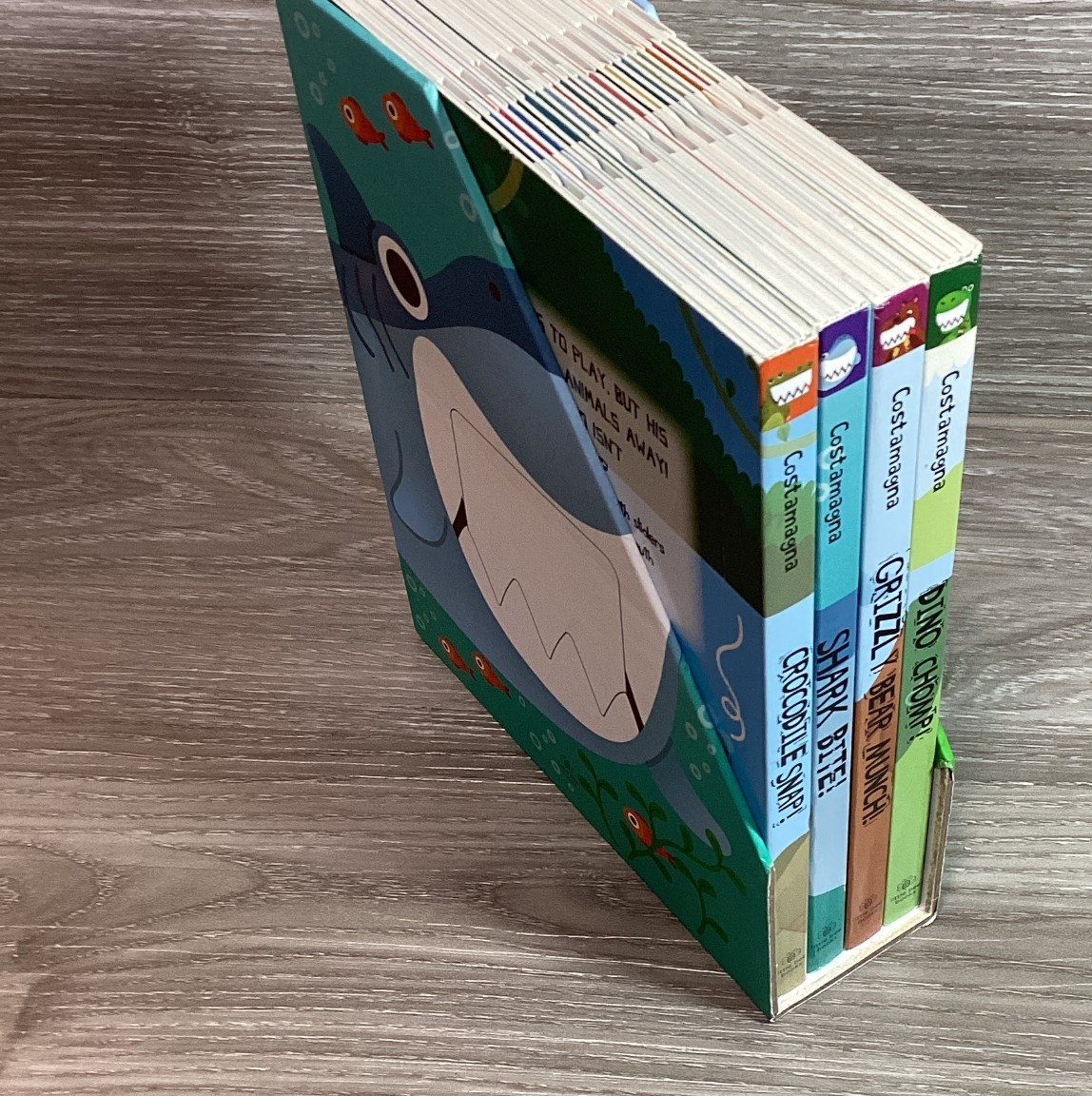 Little Bee Crunchy Books 4 Interactive Board Book Box Set Shark Bite Dino Chomp