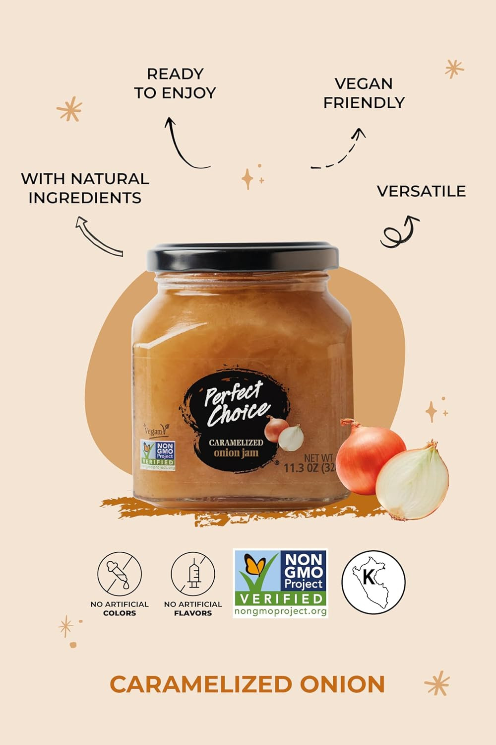Perfect Choice Caramelized Onion Spread, Ready to Eat, 11.3 Oz, 3 Pack