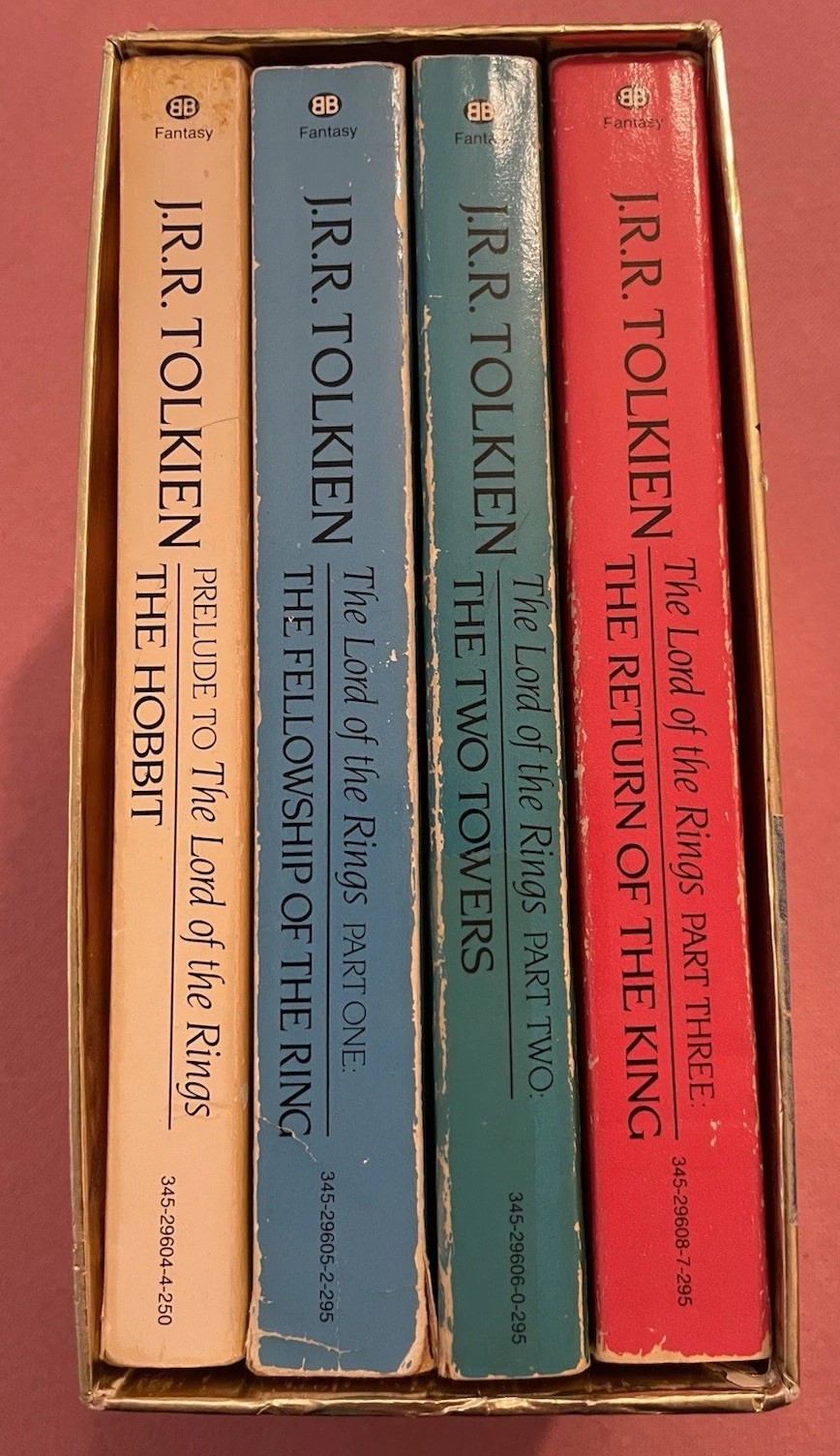J.R.R. Tolkien Hobbit & Lord of the Rings Gold Slipcase Set Ballantine 1981 LOTR