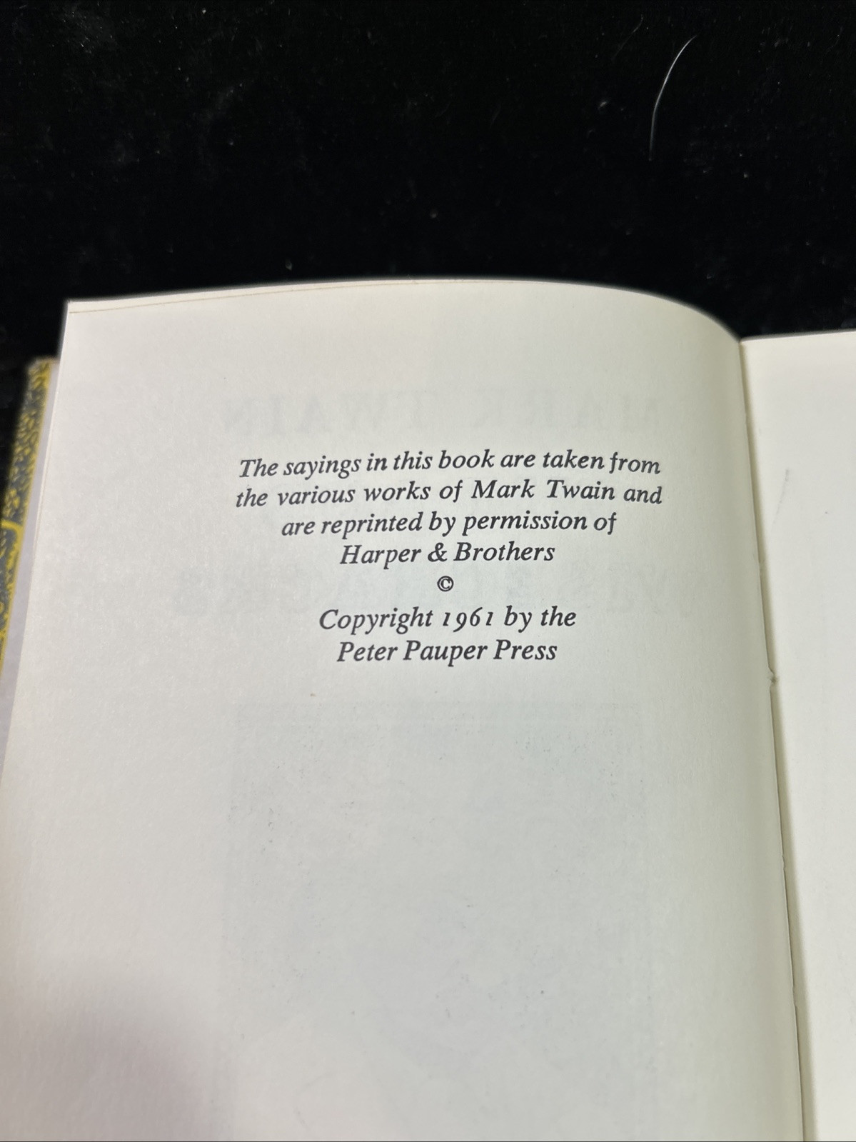 Mark Twain Wit & Wisecracks – 1961 Peter Pauper Press – h/c d/j