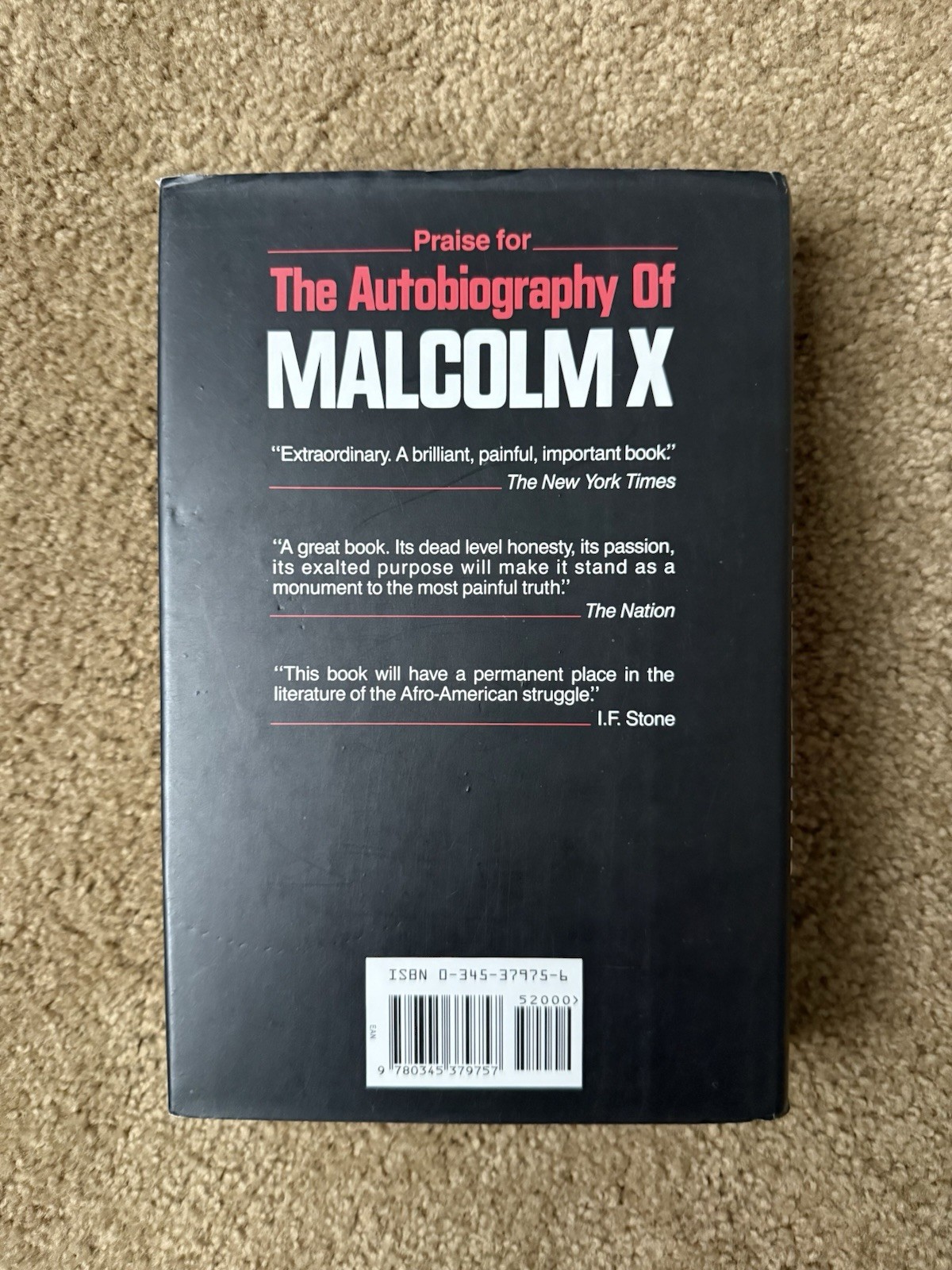 Autobiography of Malcolm X by Malcolm X (1992, Hardcover) As Told by Alex Haley