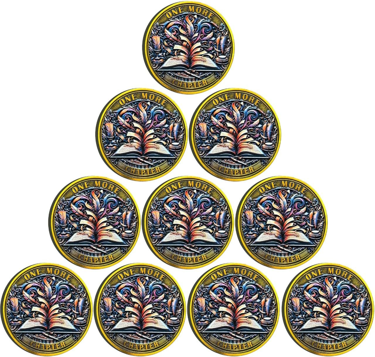 One More Chapter and Go to Bed Decision Maker Coin – Perfect for Book Lovers and