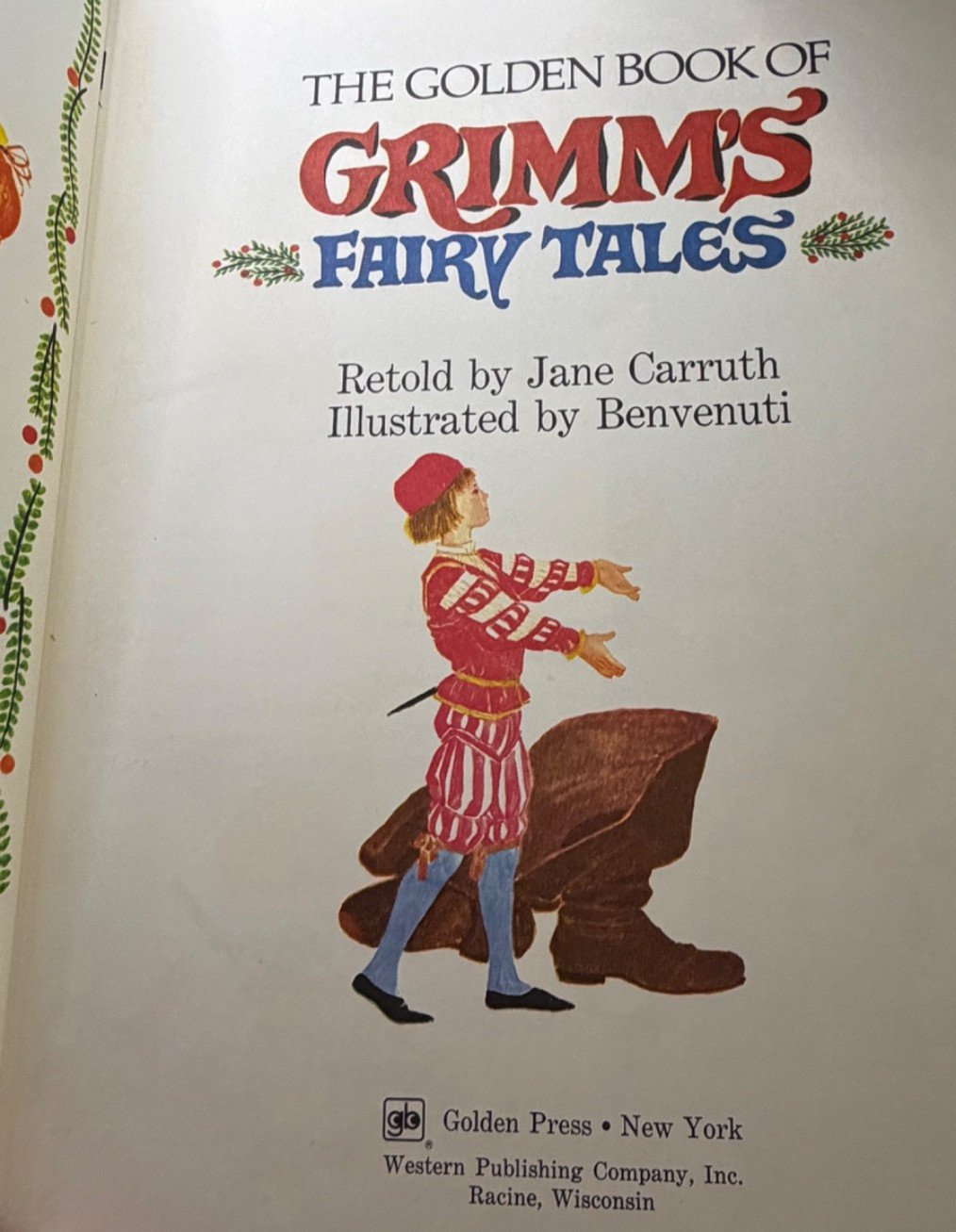 Grimm’s Fairy Tales 1977 Golden Book Deluxe Hardcover Benvenuti Illus 140 Pages