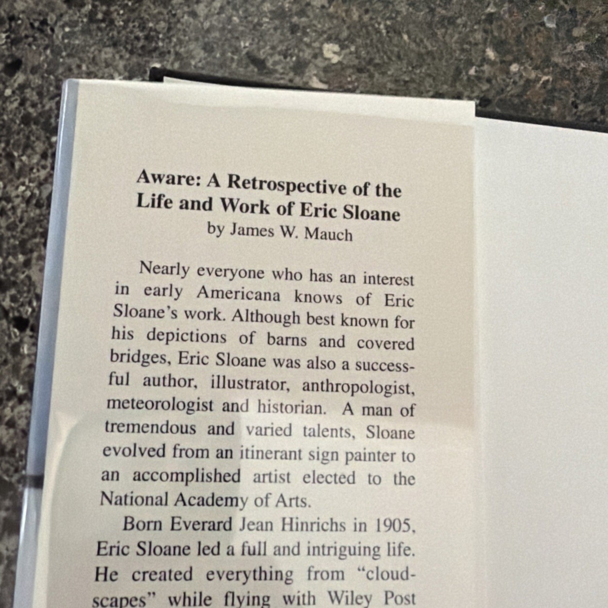 Signed 1st Aware: A Retrospective of the Life & Work of Eric Sloane James Mauch