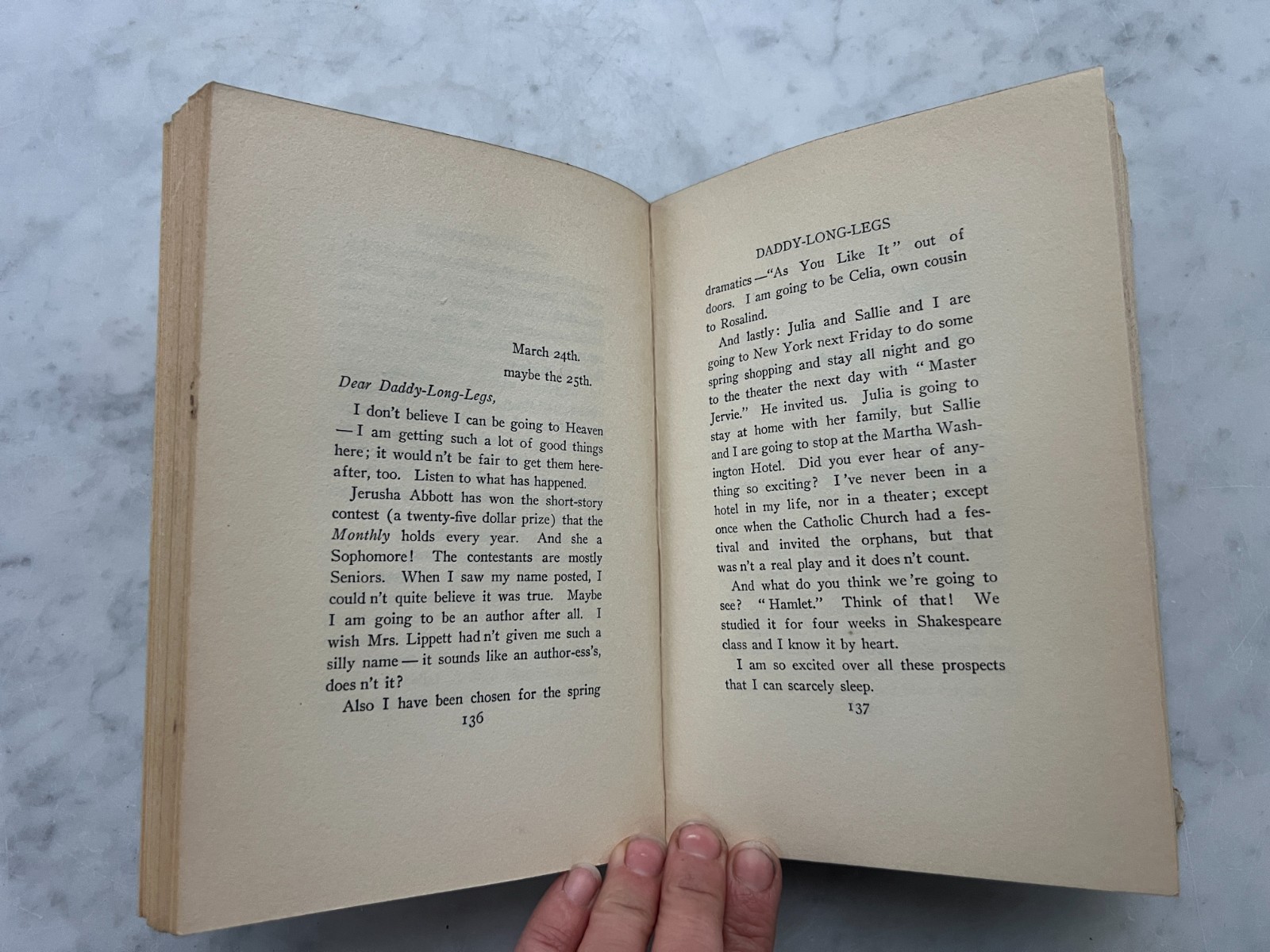 “Daddy Long Legs” Jean Webster 1912 Hardcover w/ Dust Jacket Book