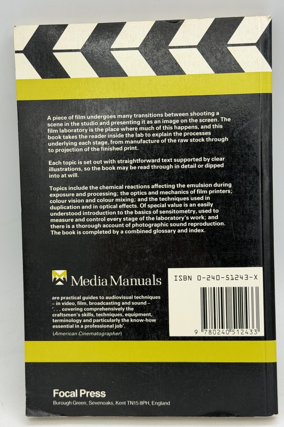 MOTION PICTURE FILM PROCESSING (MEDIA MANUALS) By Dominic Case PB 1985