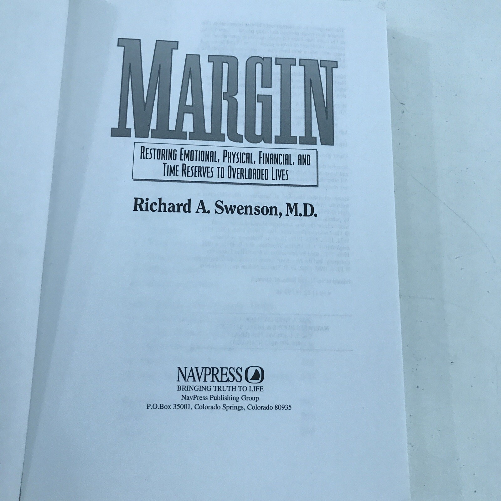 Margin – Richard A. Swenson, MD (Paperback, 1992)