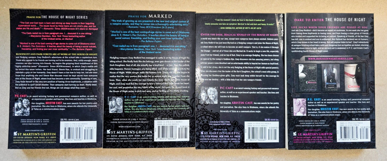 HOUSE of NIGHT Paperback Books Boxed Set of 4 With Full Color Poster by P C Cast