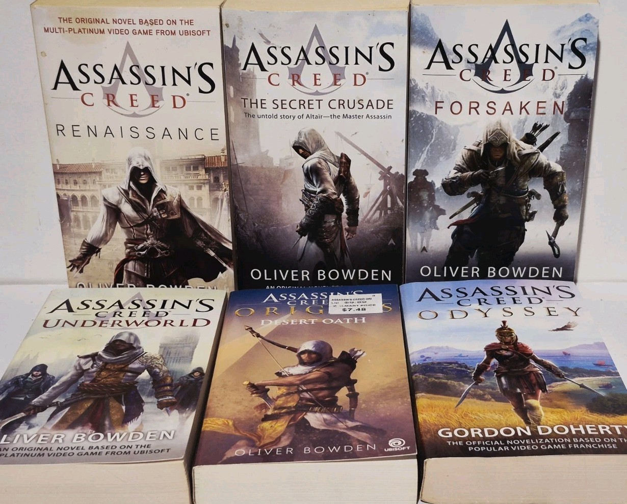 LOT OF 6 ASSASSIN’S CREED PAPERBACK BOOKS BY OLIVER BOWDEN & GORDON DOHERTY