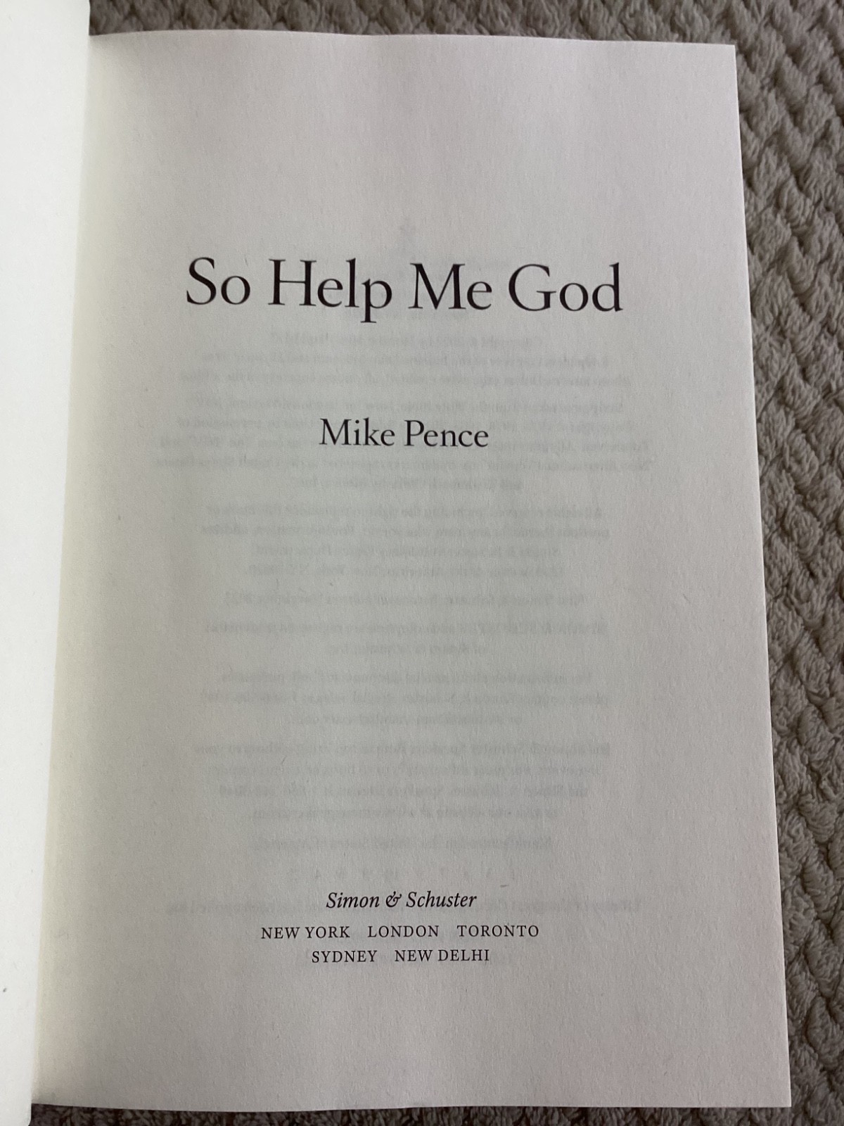 *Signed* So Help Me God by Mike Pence (2022, Hardcover) VP US Politics