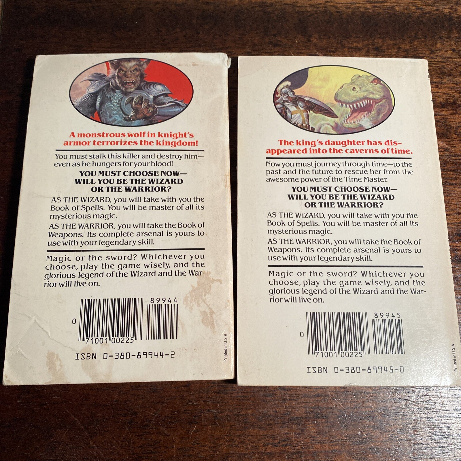 Lot of (2) Wizards Warriors & You Books 7 and 8 Good Condition CYOA D&D