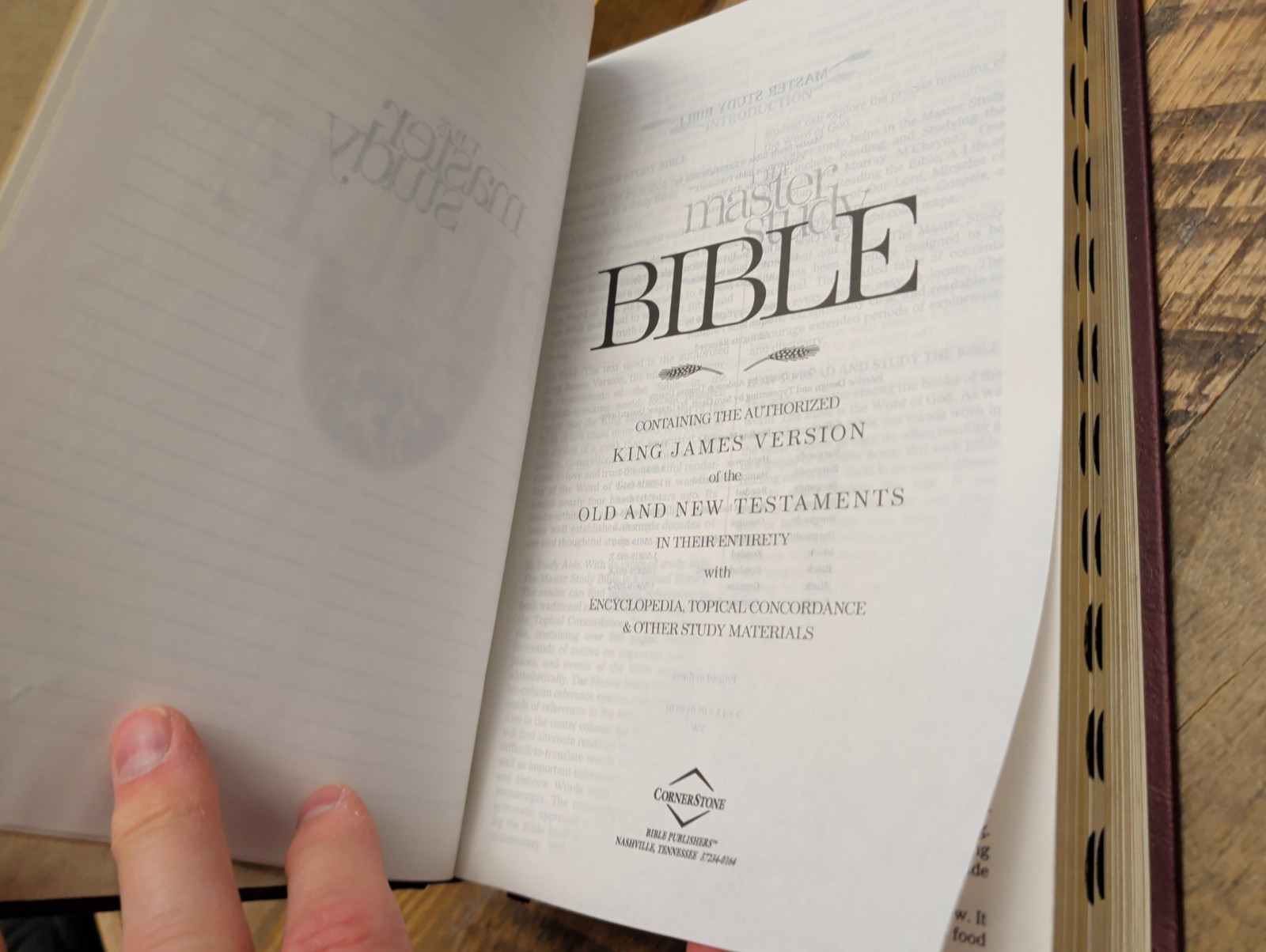 VG! KJV Master Study Bible Burgundy Padded HC Thumb Indexed 1k pages Study Helps