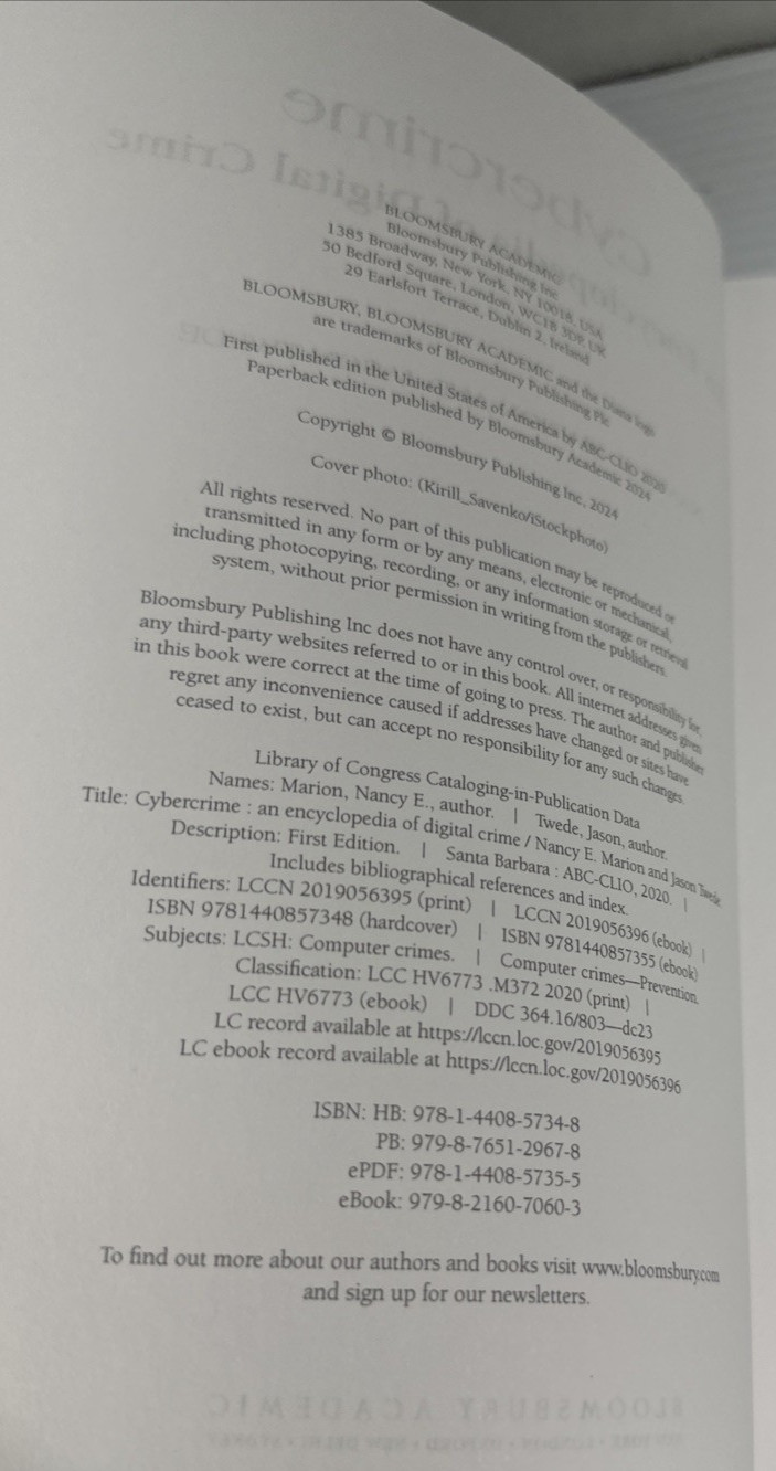 Cybercrime An Encyclopedia of Digital Crime Nancy Marion 2024 pb