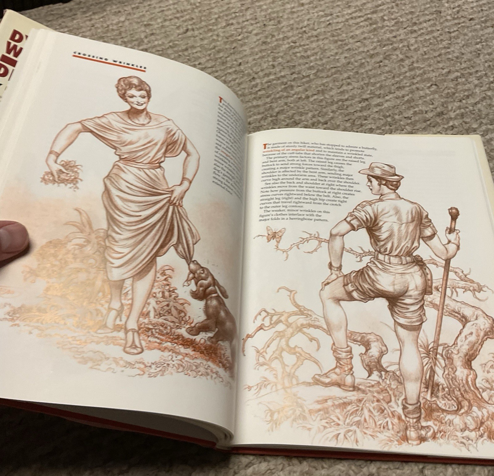 Burne Hogarth Dynamic Wrinkles & Drapery Art Book, 1st Printing 1992 HCDJ SOAT