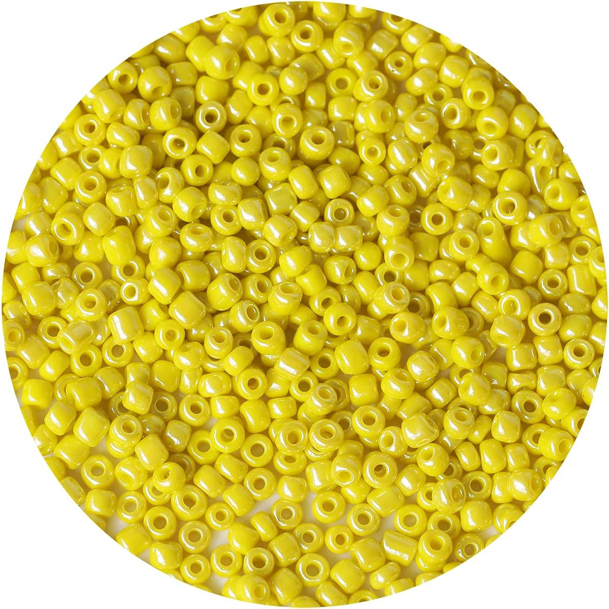 Opaque Light Yellow Pearl Color 4mm Seed Beads About 1200pcs/100Grams in Bag, 6/