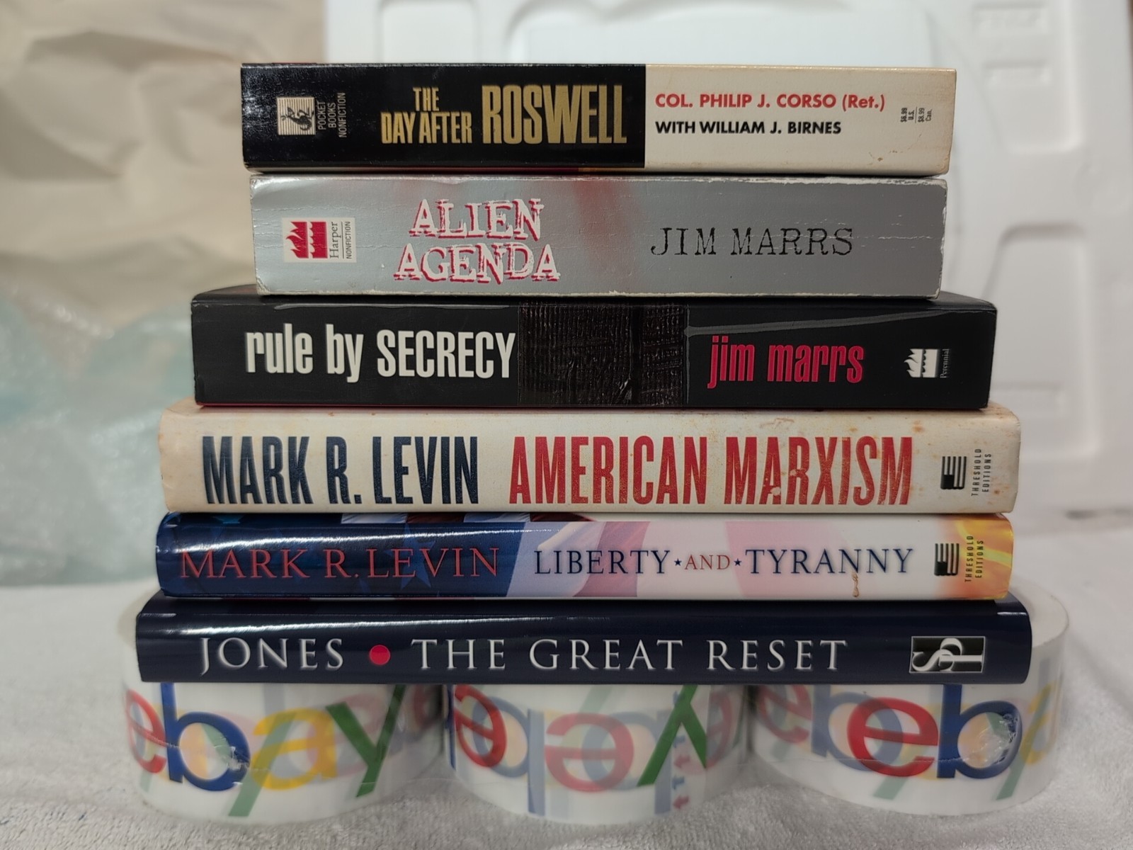 6 Vols! RULE BY SECRECY Jim Marrs + Alien Agenda + THE DAY AFTER ROSWELL 6 Vols!