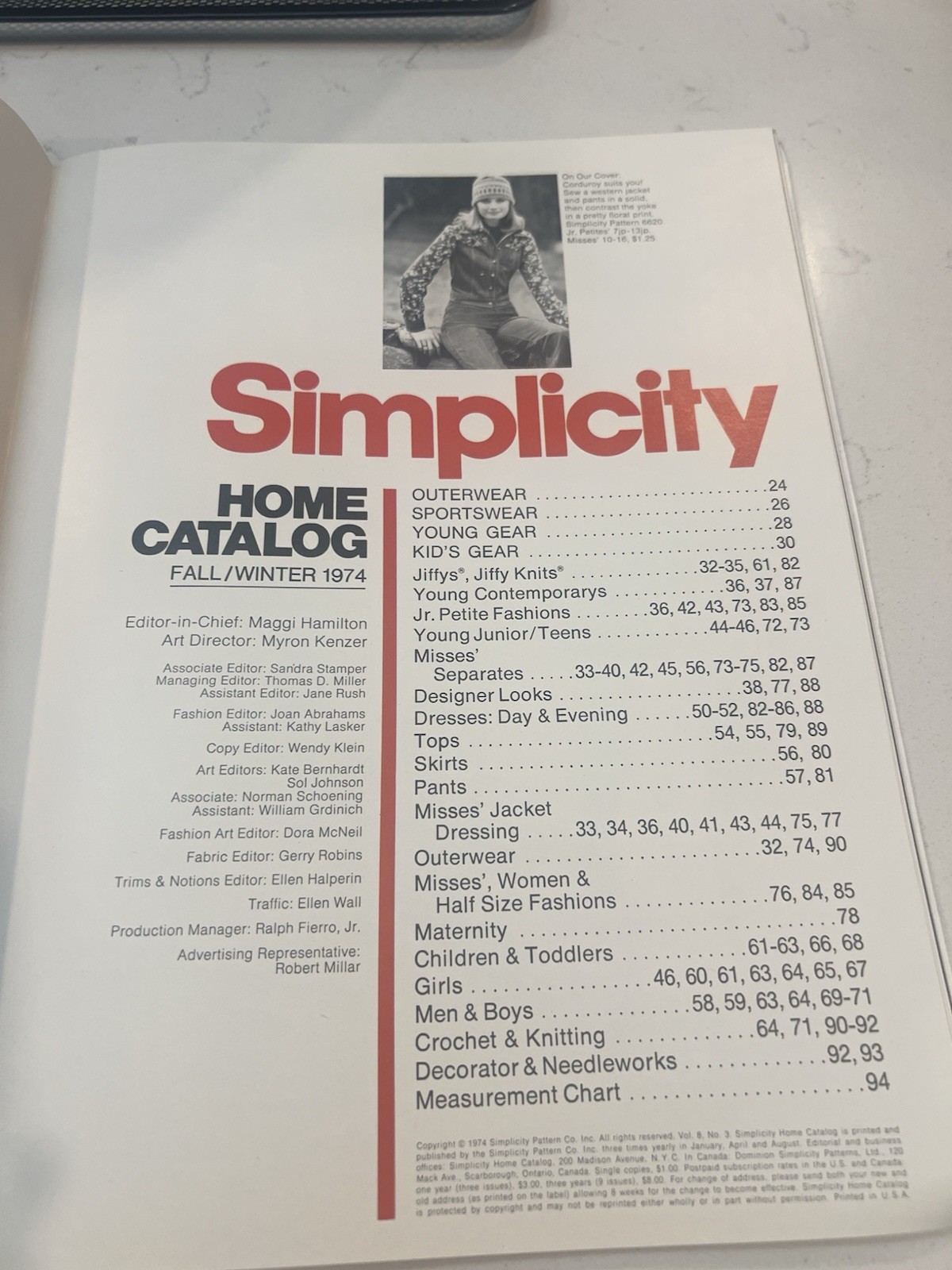 1974 Simplicity Home Catalog~Retro Fashion~Clothing Sewing Patterns 89pgs
