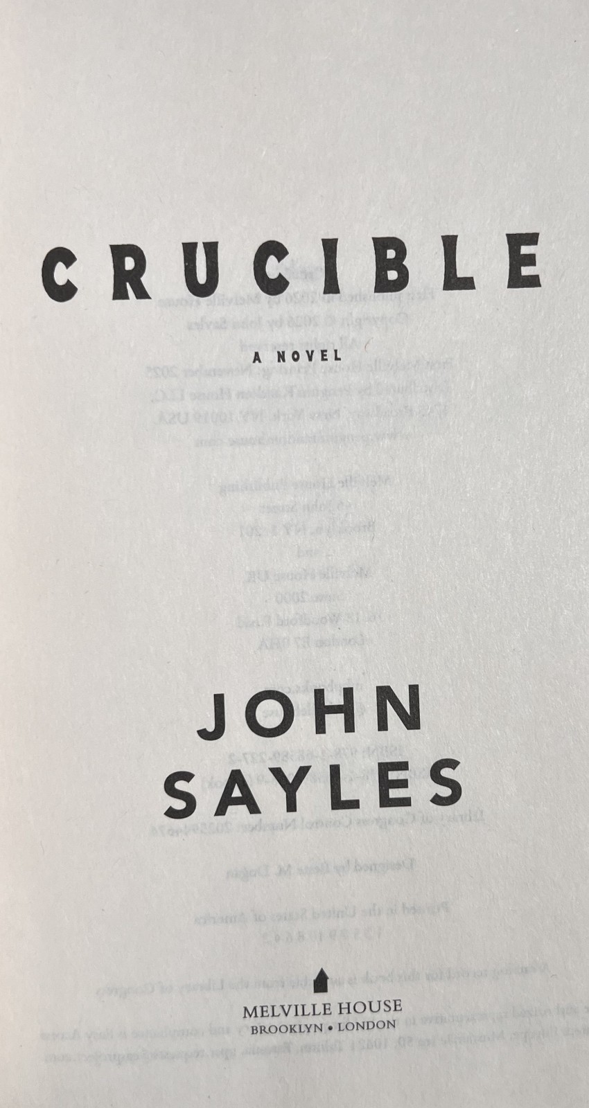 SIGNED ~ CRUCIBLE : A Novel by John Sayles (2026, Hardcover) 1st/1st