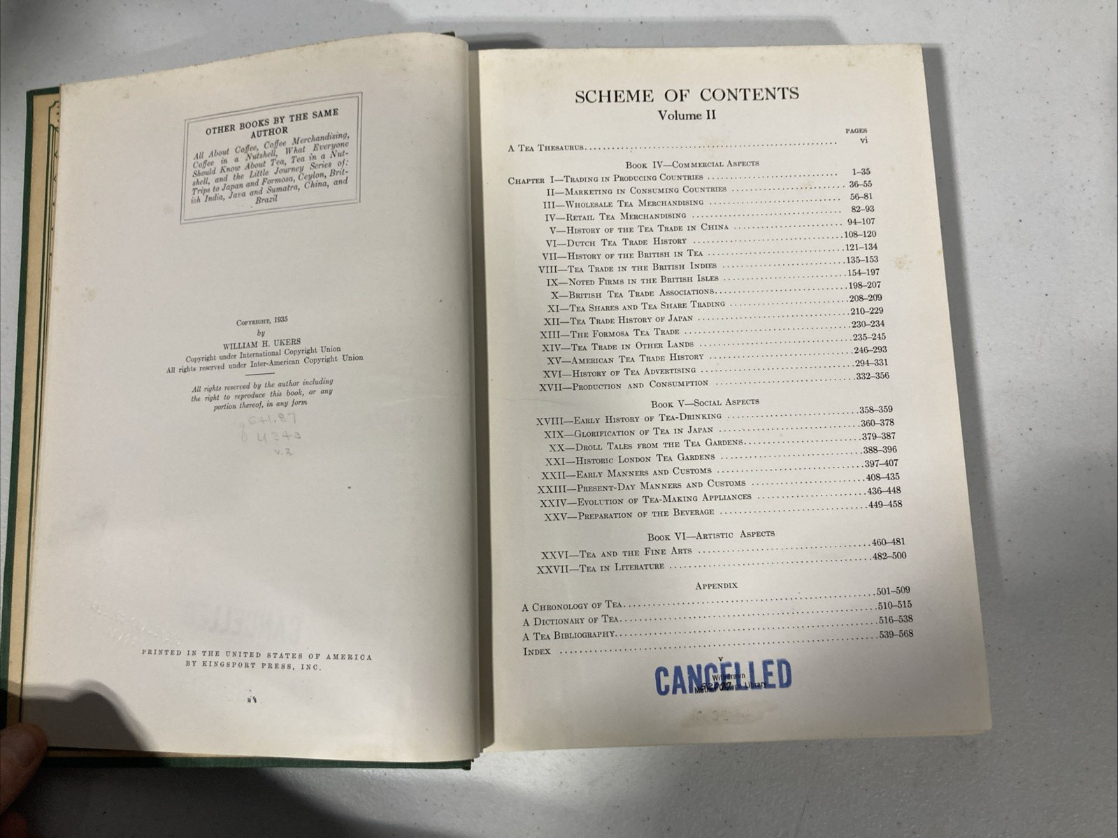 All About Tea : Volume II by William H Aukers Hardcover 1935 Illustrated