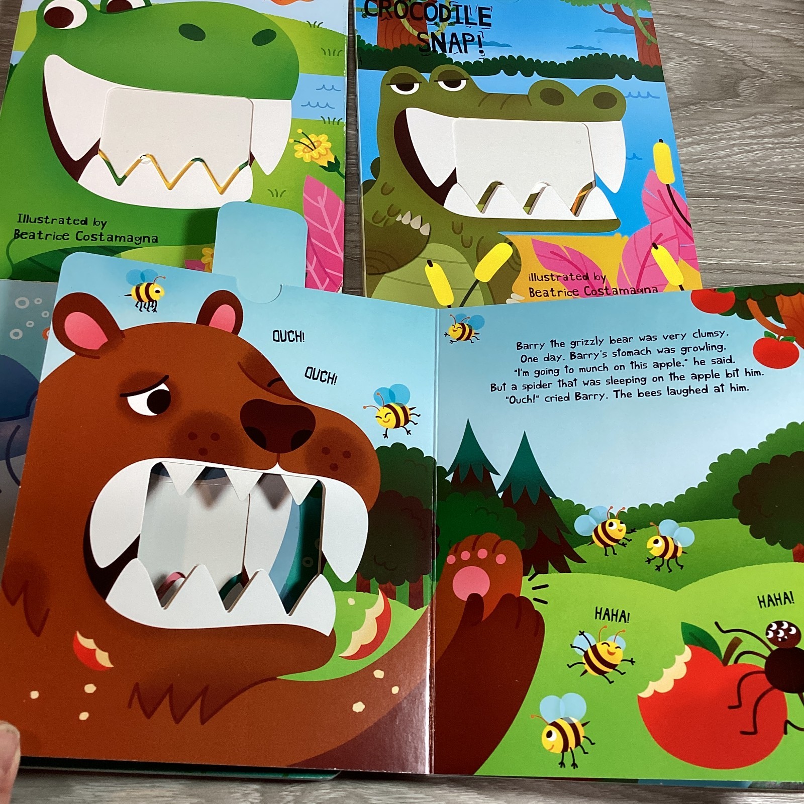Little Bee Crunchy Books 4 Interactive Board Book Box Set Shark Bite Dino Chomp